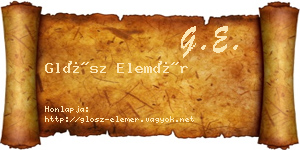 Glósz Elemér névjegykártya