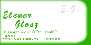 elemer glosz business card